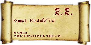 Rumpl Richárd névjegykártya